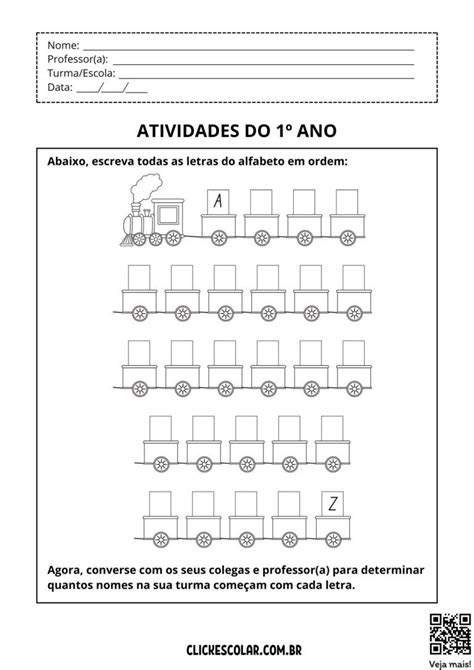 Qual Foi O Primeiro Ano - Atividades do Primeiro ano