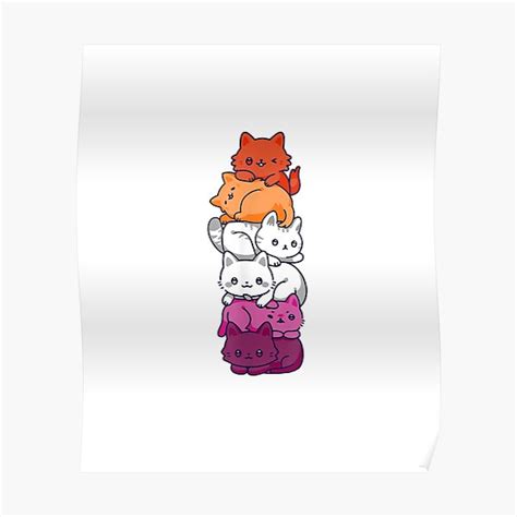 Lesbian Pride Cat LGBT Gay Flag Poster By Grooover Redbubble