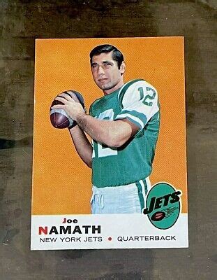 1969 Topps 100 Joe Namath All Original Football Card Near Mint NM