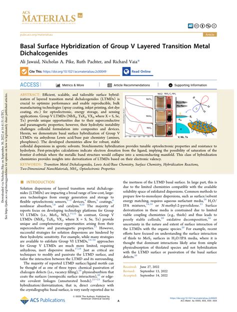 Pdf Basal Surface Hybridization Of Group V Layered Transition Metal