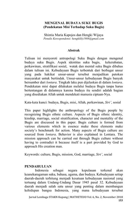 (PDF) Mengenal Budaya Suku Bugis Pendekatan Misi Terhadap Suku Bugis