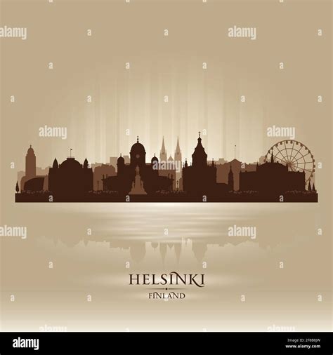 Helsinki Finland City Skyline Vector Silhouette Illustration Stock