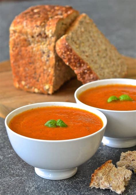 10 Minute Easy Tomato Basil Soup Dairy Free And Vegan A Virtual Vegan