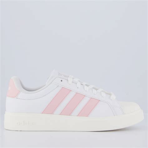 Tenis Adidas Branco E Rosa Feminino