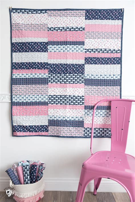 Easy Scrappy Strips Baby Quilt Tutorial Quilt Pattern The Polka Dot