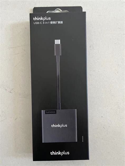 联想Thinkplus USB C 3合1便携扩展器 Type c转VGA和HDMI和USB3 0 虎窝淘