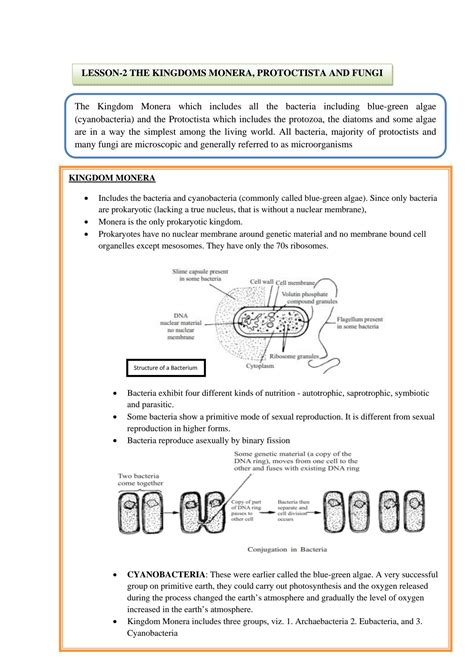 Solution Biology The Kingdoms Monera Protoctista And Fungi Short