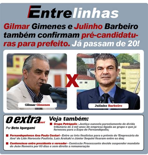 Gilmar Gimenes e Julinho Barbeiro também confirmam pré candidaturas