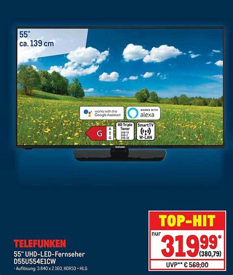 Telefunken 55" Uhd-led-fernseher D55u554e1cw Angebot bei METRO ...