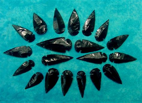 Obsidian Arrowheads Spearheads