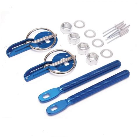 bonnet pin kit aluminium universal racing bonnet catch blue