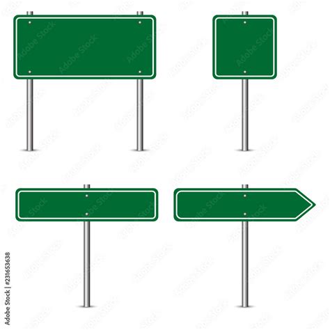 Blank green road sign Stock Illustration | Adobe Stock