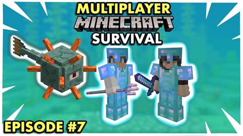 RAIDING AN OCEAN MONUMENT In Multiplayer Minecraft Survival Ep 7