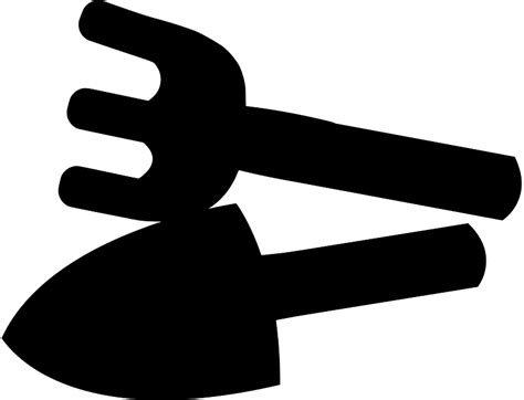 rake shovel  vector silhouettes  creazillacom