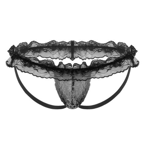 Freebily Thong String Homme Sexy Sissy Sous V Tements Ouverte Rotique Lingerie Culotte G String