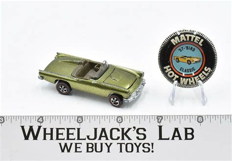 Classic T Bird Olive With Button Redline Hot Wheels Mattel Vintage Rl Wheeljack S Lab