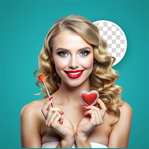Cute Girl Pretty Blonde Lady Wearing Red Lipstick In Pink Blouse With Requisites Crown And Lips
