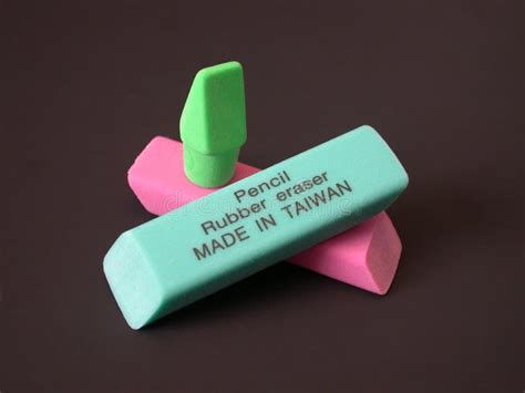 Rubber Erasers Made In Taiwan Stock Image Image Of Mistakes Eraser