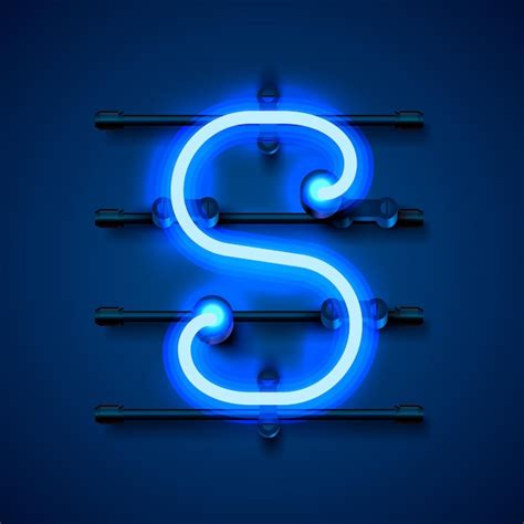 Premium Vector Neon Font Letter S Art Design Signboard Vector