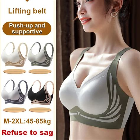 Hot Lifting Anti Sagging Wireless Push Up Bra Adjustable Bra For Large Breasts D Breast