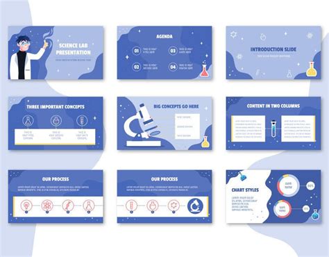 Free Science Lab Themed Illustrated Powerpoint Template Powerpoint