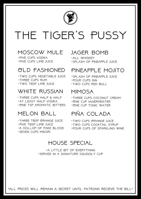 The Tiger S Pussy Menu R Cowchop