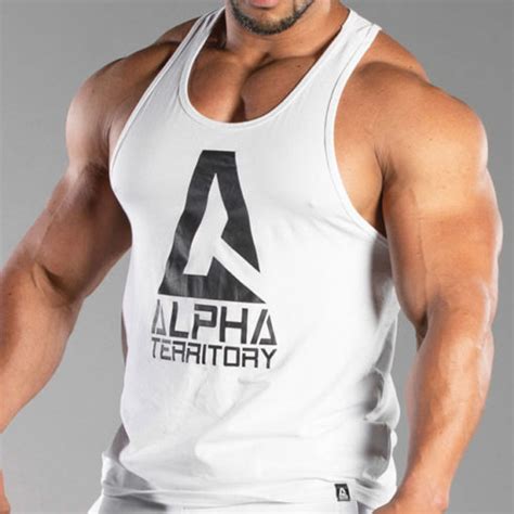 White Alpha Mens Tank Top Alpha Territory®