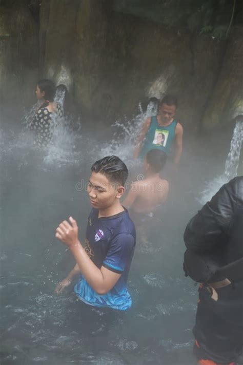Tegal January Photo Of Busy Visitors Relaxing And Enjoying The Guci Hot Spring Bath