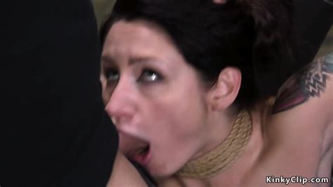 Sub Gets Brutal Deep Throat Fuck