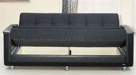 Dark Grey Fabric Modern Sofa Bed Convertible Woptions