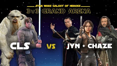 3v3 Luke Skywalker Vs Jyn Chaze SWGOH GAC YouTube