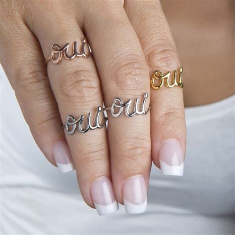 Dainty oui ring Gold oui ring Rose gold oui ring Wedding