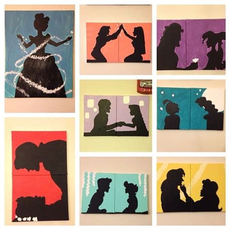 My Disney Couple Art Series Disney Silhouette Art Couples Canvas