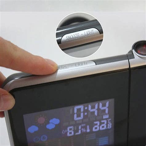 Sys Hot Projection Weather Lcd Digital Alarm Clock Backlight Led Color