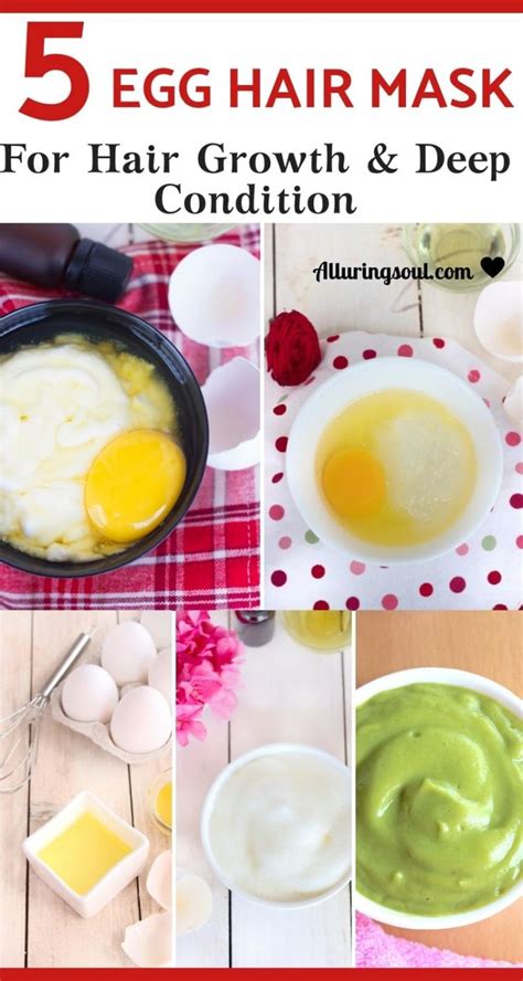 Five Egg Hair Masks For Hair Growth And Deep Conditioning With Text