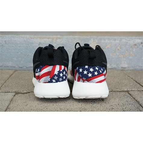 New Nike Roshe Run Custom Red White Blue American By Jbcustomkicks