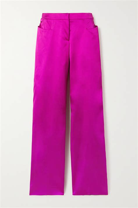 TOM FORD Duchesse Satin Wide Leg Pants Pink Editorialist