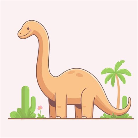 Ilustración de dibujos animados de dinosaurios vectoriales Vector Premium