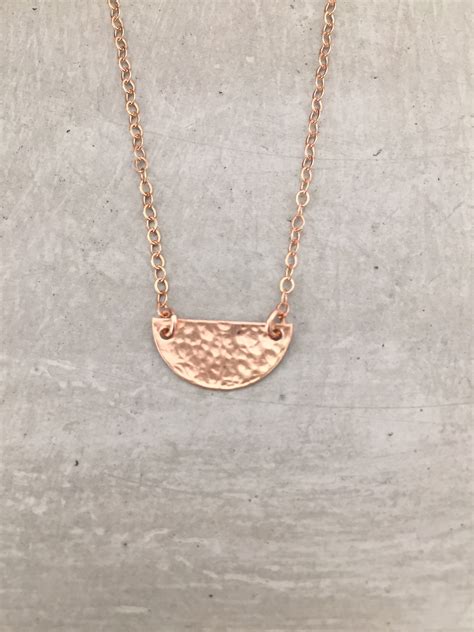 Rose Gold Half Circle Necklace Handmade Jewelry By Jewelry Designer