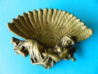 Rare Brass Erotic Naked Lady Fan Bowl Tray S Art Nouveau Antique Price Guide Details Page