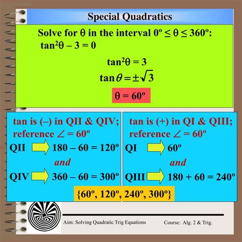 Ppt Aim How Do We Solve Quadratic Trigonometric Equations