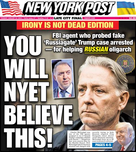 Ny Post Cover For January 24 2023 New York Post