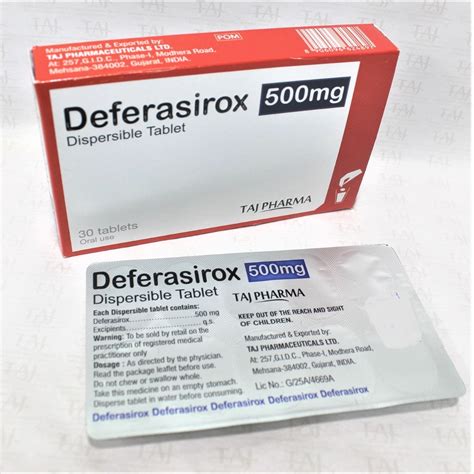Deferasirox Dispersible Tablets 500mg 100 Count Suitable For Iron