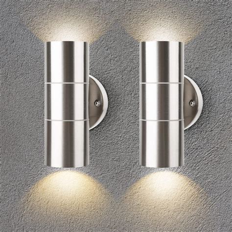 Modern Stainless Steel Up Down Double Wall Spot Light Ip Outdoor Use