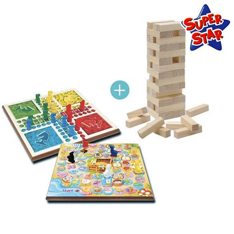 Coffret Jeu En Bois Tour Infernale Petits Chevaux Et Oie Zig Zag