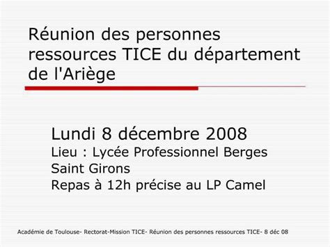 PPT R Union Des Personnes Ressources TICE Du D Partement De LAri Ge