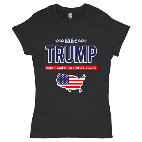 2024 Trump T Shirt Make America Great Again Stars And Stripes Womens