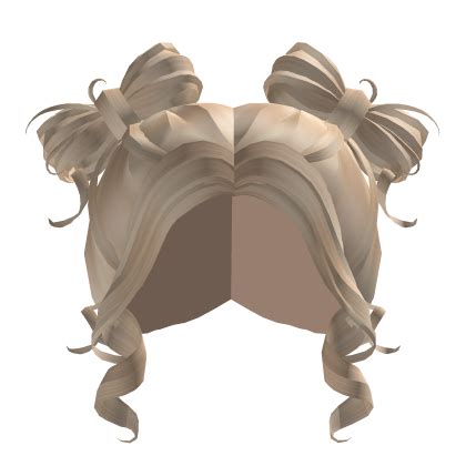 Curly Kawaii Messy Bow Buns Blonde Roblox