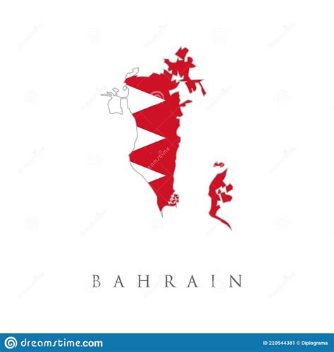 Detaillierte Darstellung Einer Karte Von Bahrain Mit Flagge Ahrain