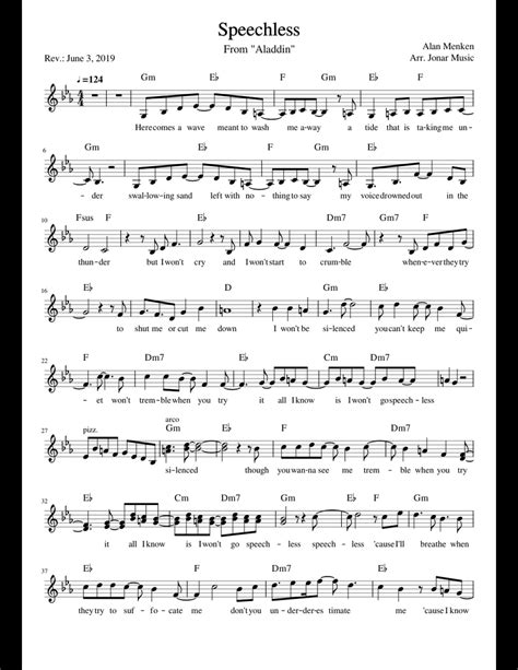 Speechless Violin Naomi Scott Sheet Music For Violin Download Free